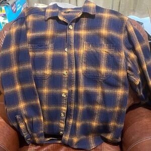 Brahma Blue and Yellow Plaid Button-Down Shirt